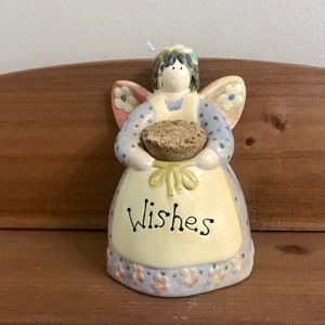 Vintage Wish Angel Cork Top Vintage Ceramic Wish Angle Vintage Ceramic Tooth Fairy Wish Jar 2 Vintage Wish Prayer Inside by. GIFT CO.