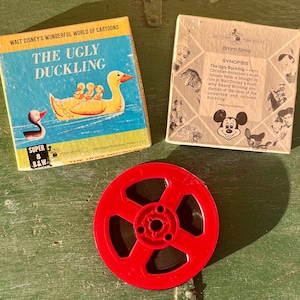 Vintage Walt Disney World Micky Maus Runde Filmrolle Sammlerstücke Erinnerungsstücke Walt Disney's hässliches Entlein Super 8 mm Heimfilm seltene Cartoon