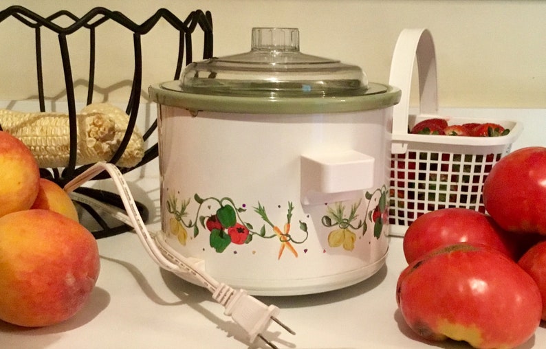 Sunbeam Crock Pot w/ Lid Vegetable Kitchen Decor/ Small Crock Etsy