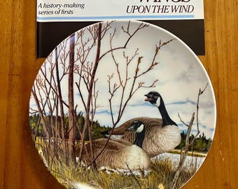 NESTING / Canada Goose / Second Plate In The " Wings Upon The Wind" Collection From Dominion China Ltd / by Wildlife Artist Donald Pentz