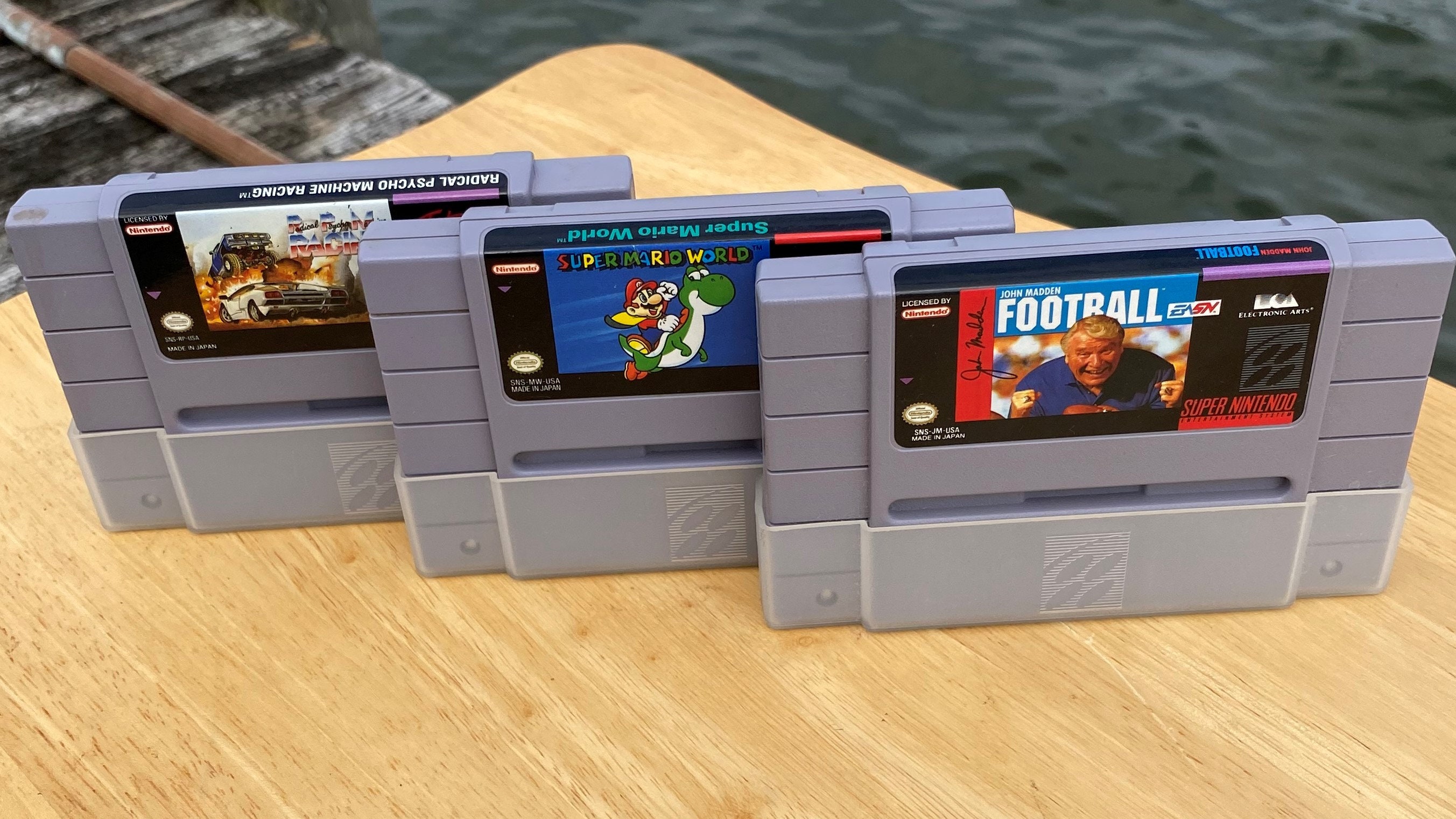 3 Original Vintage Super Nintendo Games: Mario World, Madden