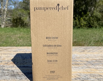 Pampered Chef Wine Chiller 2201 Gray Taupe Wine Champagne Chiller Cooler Bucket Caddy