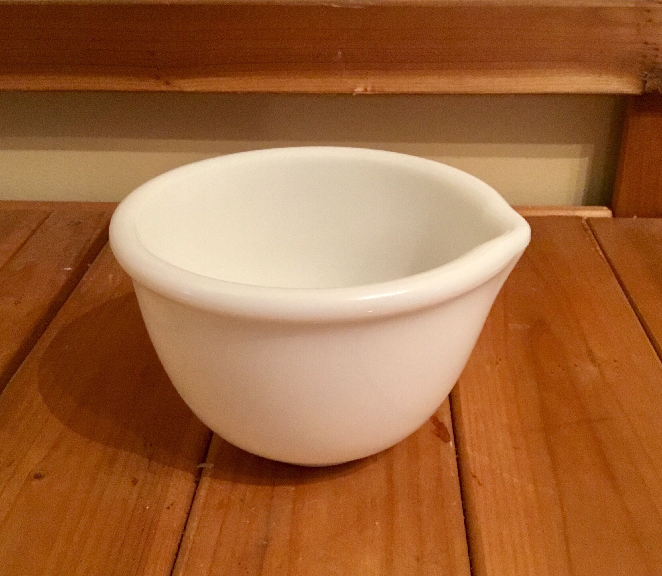 White Mixing Bowl / Milk Glass Mixing Bowl With Pour Spout Etsy