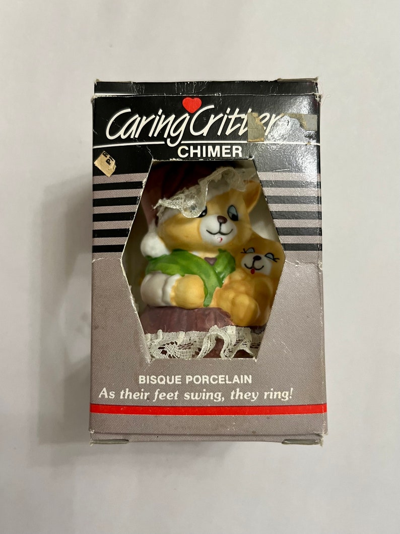 Vintage Caring Critter Chimes Christmas Ornament Bell Ornament Chimes