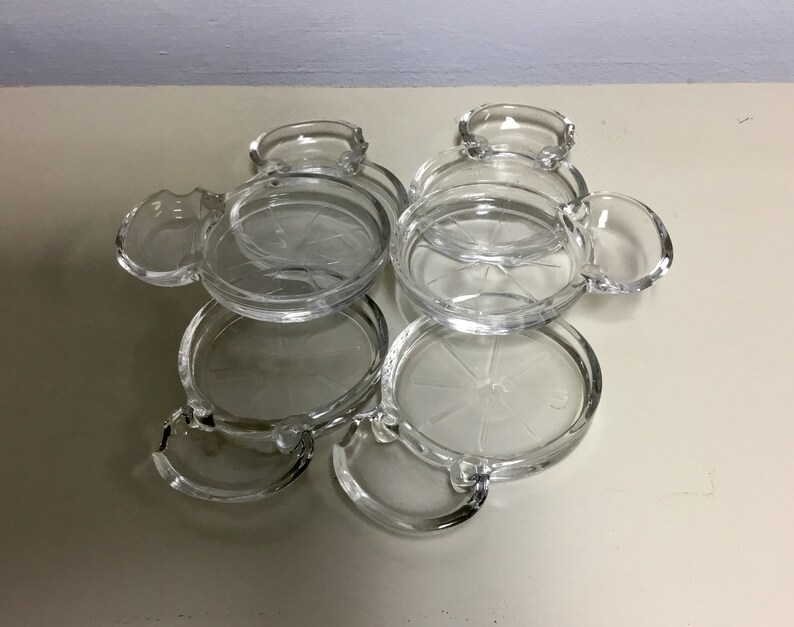 1 Set of 6 Clear Glass Coasters Ashtrays / Coasters with Etsy