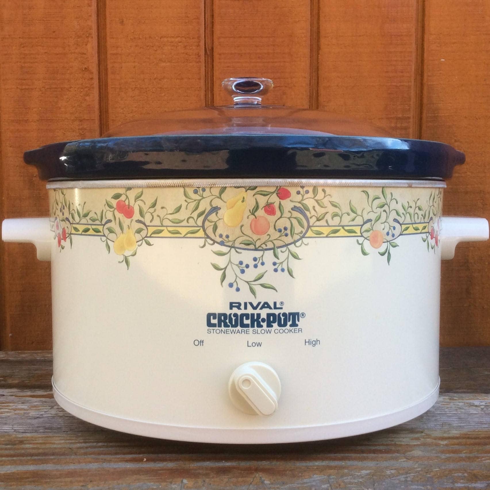 5 QT Vintage Rival Crock Pot Fruit Vintage Crockpot Crock-pot 3355