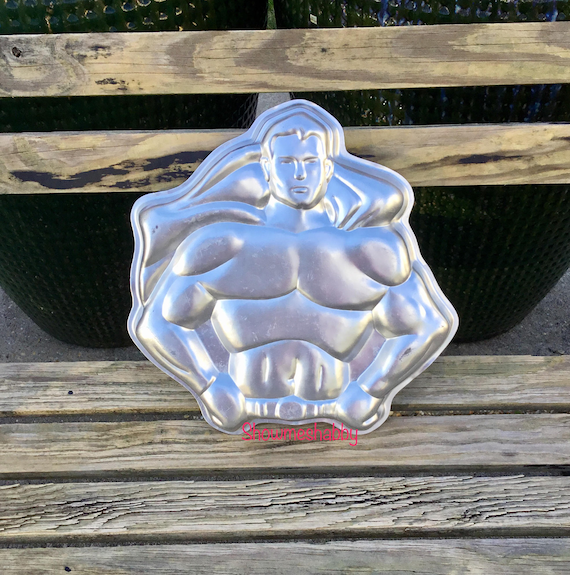 Vintage Superman 1977 DC Comics Wilton Baking Cake Pan Hero / Superhero Mold Tray 502 - 1212 Kitchen Collectible Great 4 Bachelorette Party