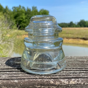 1944 Beehive Hemingray-45 Insulator Hemingray Clear w/ Smooth Base Hemingray - 45 CD 155 Mold 5 Made in USA - Electric Telephone Insulators
