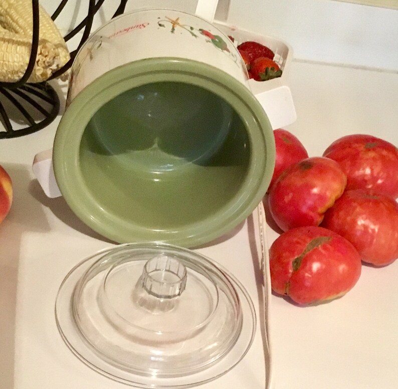Sunbeam Crock Pot w/ Lid Vegetable Kitchen Decor/ Small Crock Etsy