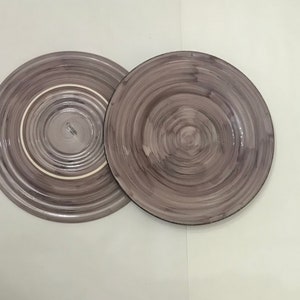 11 "Heavy Purple Plate Set mit zwei schweren Keramikplatten aus lila Stein von Century Made in China 11 ""2,9 Pfund pro Paar"