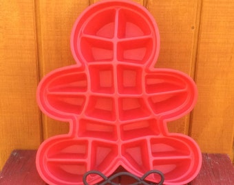 20 Cavity Large Wilton Red Gingerbread Boy Pull Apart Cake Silicone DEEP Mold Pan | Christmas Holiday Form Cupcakes Breads Brownies Muffins