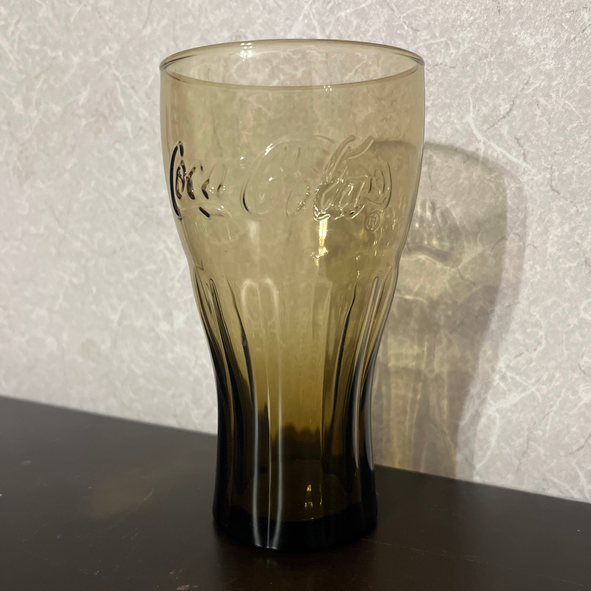 16 oz Brown Coca-Cola Glass - 6" Tall Clear Amethyst Brown Glass Coca Cola Coke Bell-Shaped Iced Tea Tumbler Soda Root Beer Float