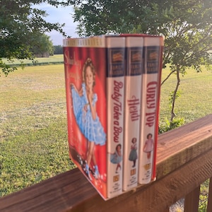Vintage VHS Set of 3 Shirley Temple Triple Pack Movie Collection Shirlley Temple in Heidi Curly Top Baby Take A Bow Memorabilia Home Movie