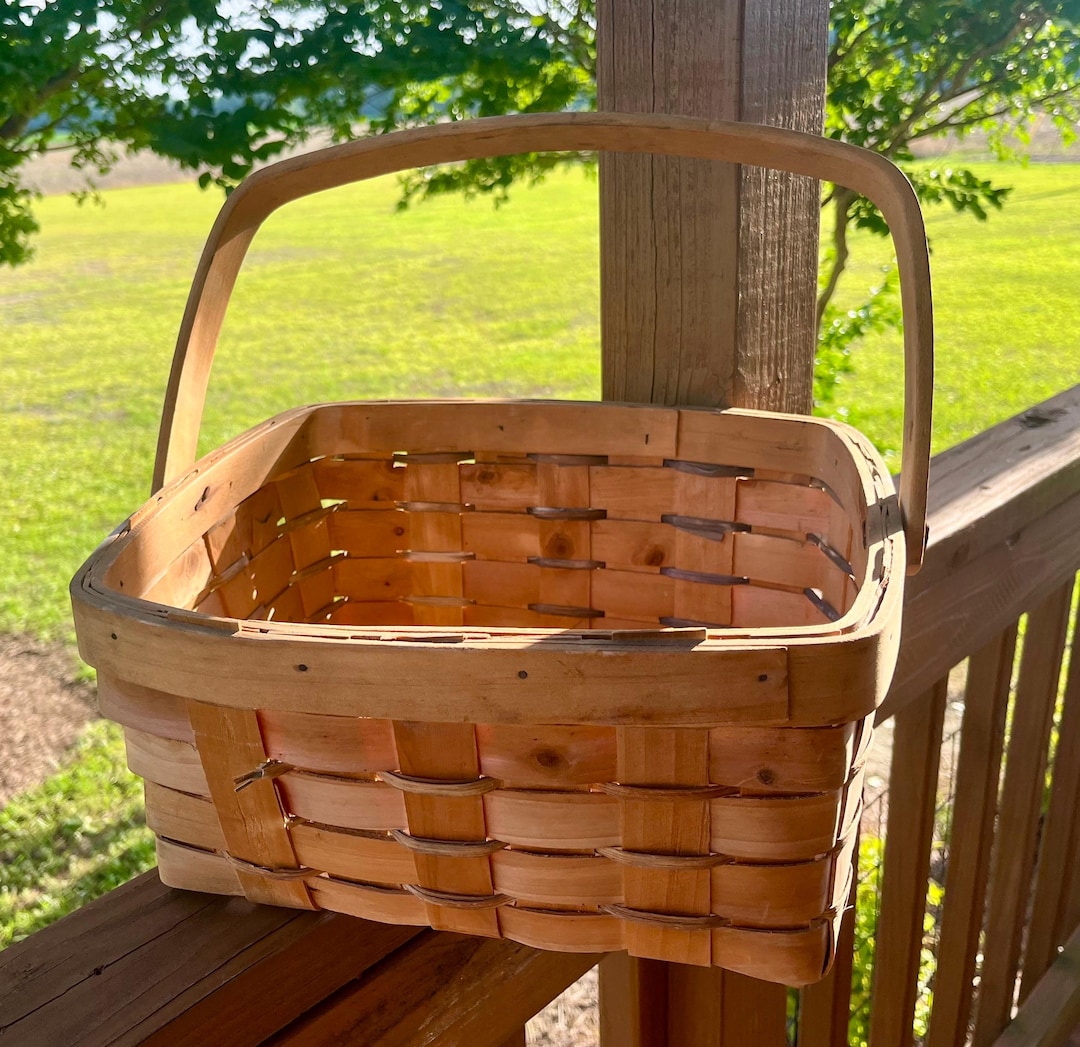 Rustic Woven Wooden Basket – Tree Bark Cabin Decor, 12.5” Tall - Etsy