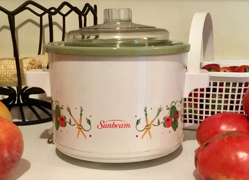 Sunbeam Crock Pot w/ Lid Vegetable Kitchen Decor/ Small Crock Etsy