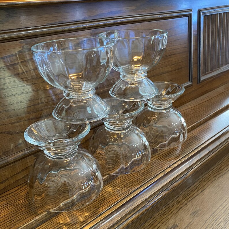 Libbey Ribbed Glassware Libbey Mexico Sundae Bowls: Ribbed Glass Dessert Dishes, Set of 5 - Etsy