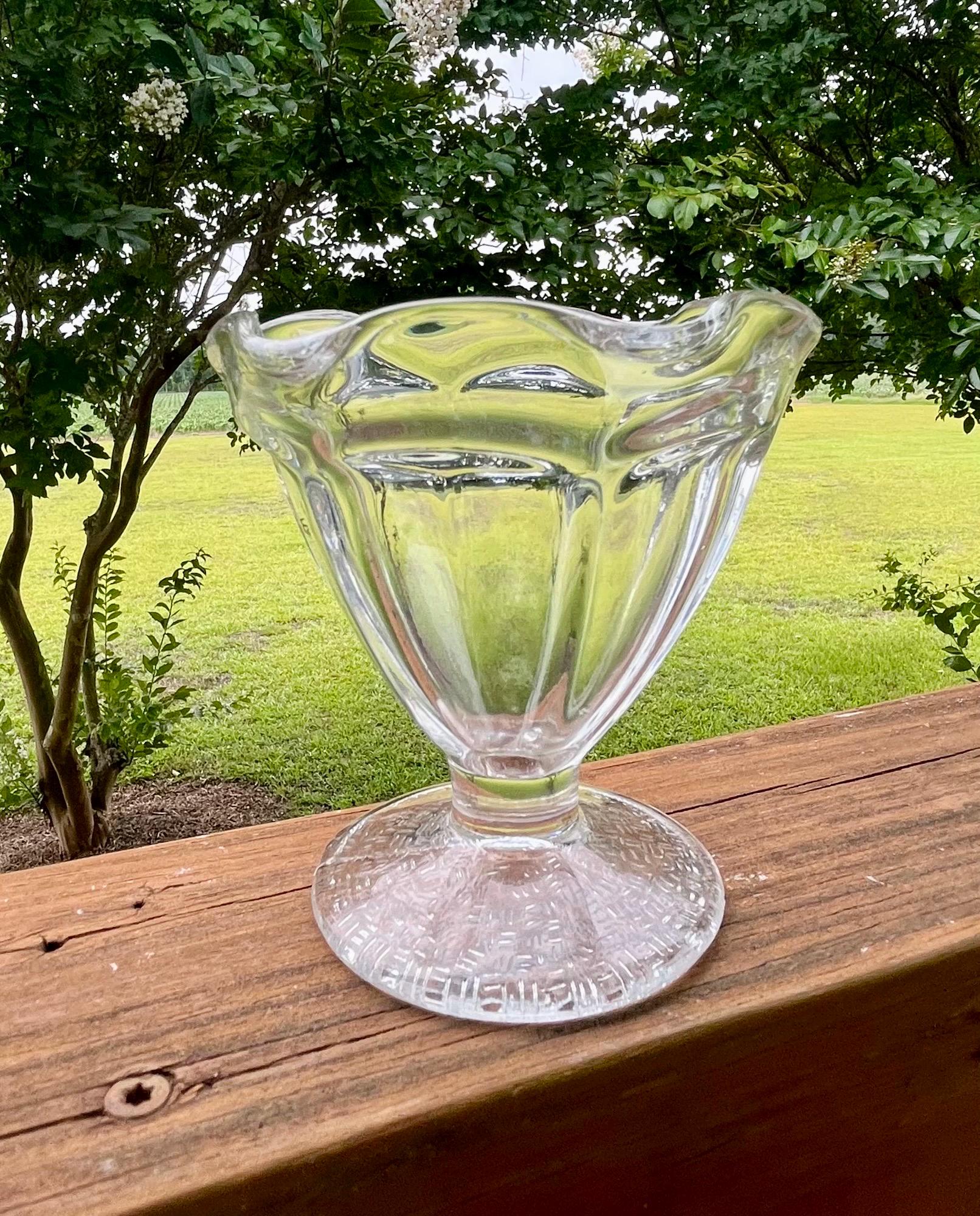 8 anciennes coupes à dessert coupes à glace en verre Années 1950 Art