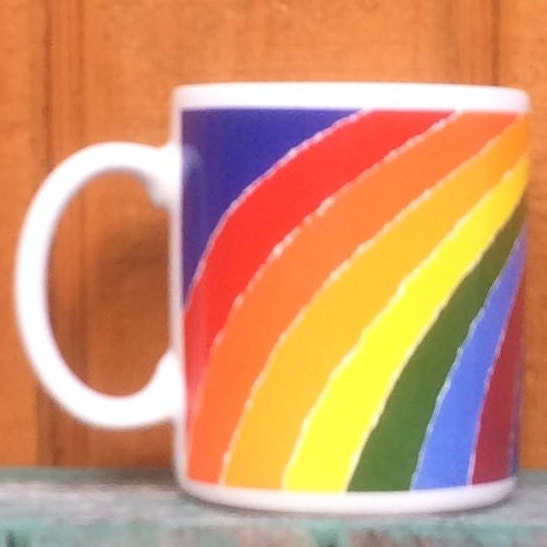 10oz Rainbow Coffee Mug Rainbow Coffee Cup Love is a Rainbow Etsy