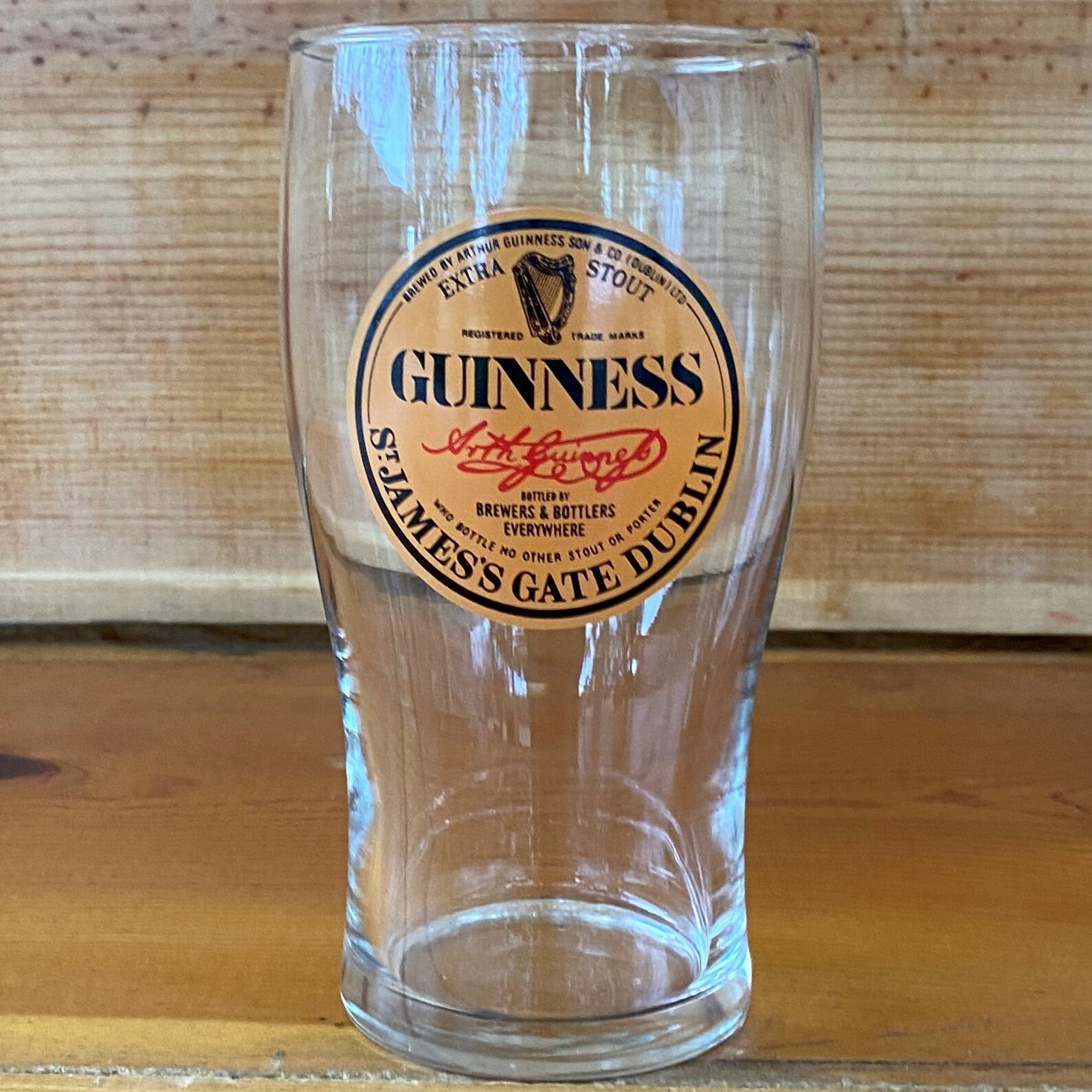 Guinness Extra Stout Pint Glasses Black & Green Label With Gold Harp Set of  2 