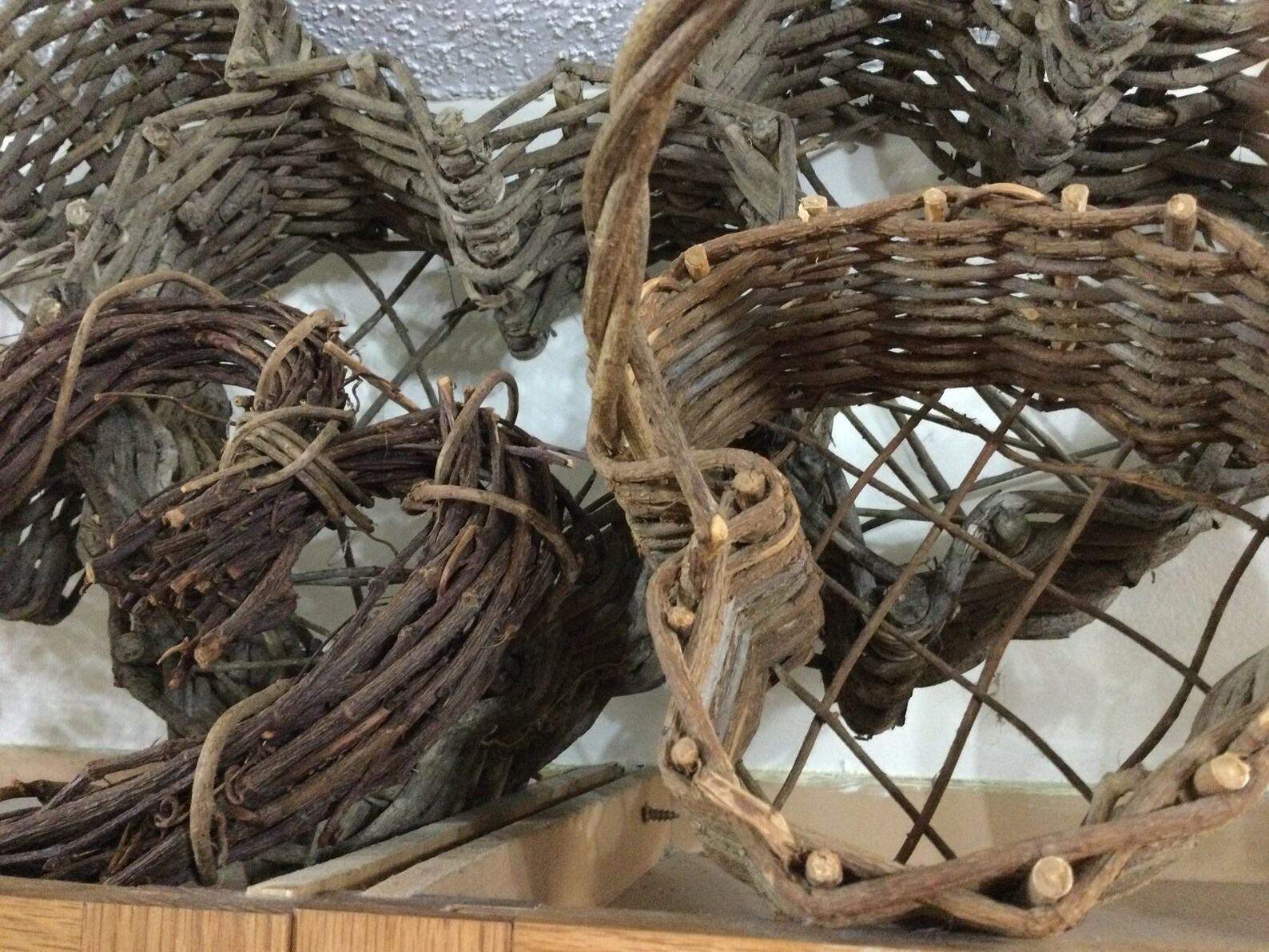 Country Heart Basket W/ Handle Heart Grapevine Basket W/ Etsy