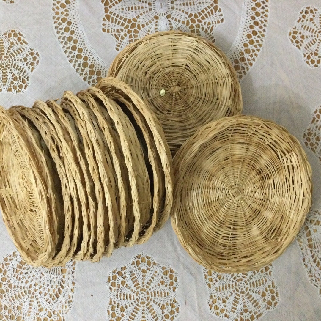 10 Pc 9 Round Bamboo Small Paper Plate Holders Bamboo Paper Plate