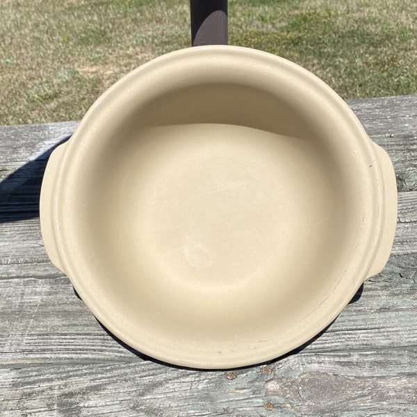 Vintage jaren 1990 verwende chef-kok familie erfgoed collectie steengoed bakvormen 14" grote ronde Baker Bowl braadpan gebraden bakpan schotel