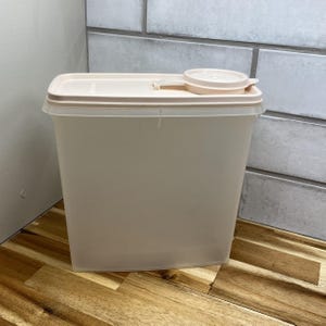 Vintage Tupperware 13 Tassen Super Saver Müslibehälter Weiß schiere mit rosa Klappdeckel 2 Quarts Lagerung von trockenen Lebensmitteln 469 470 471