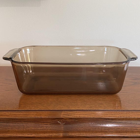 Amber PYREX 213-R Loaf Pan - 1.5 QT Liter Corning Brown Clear