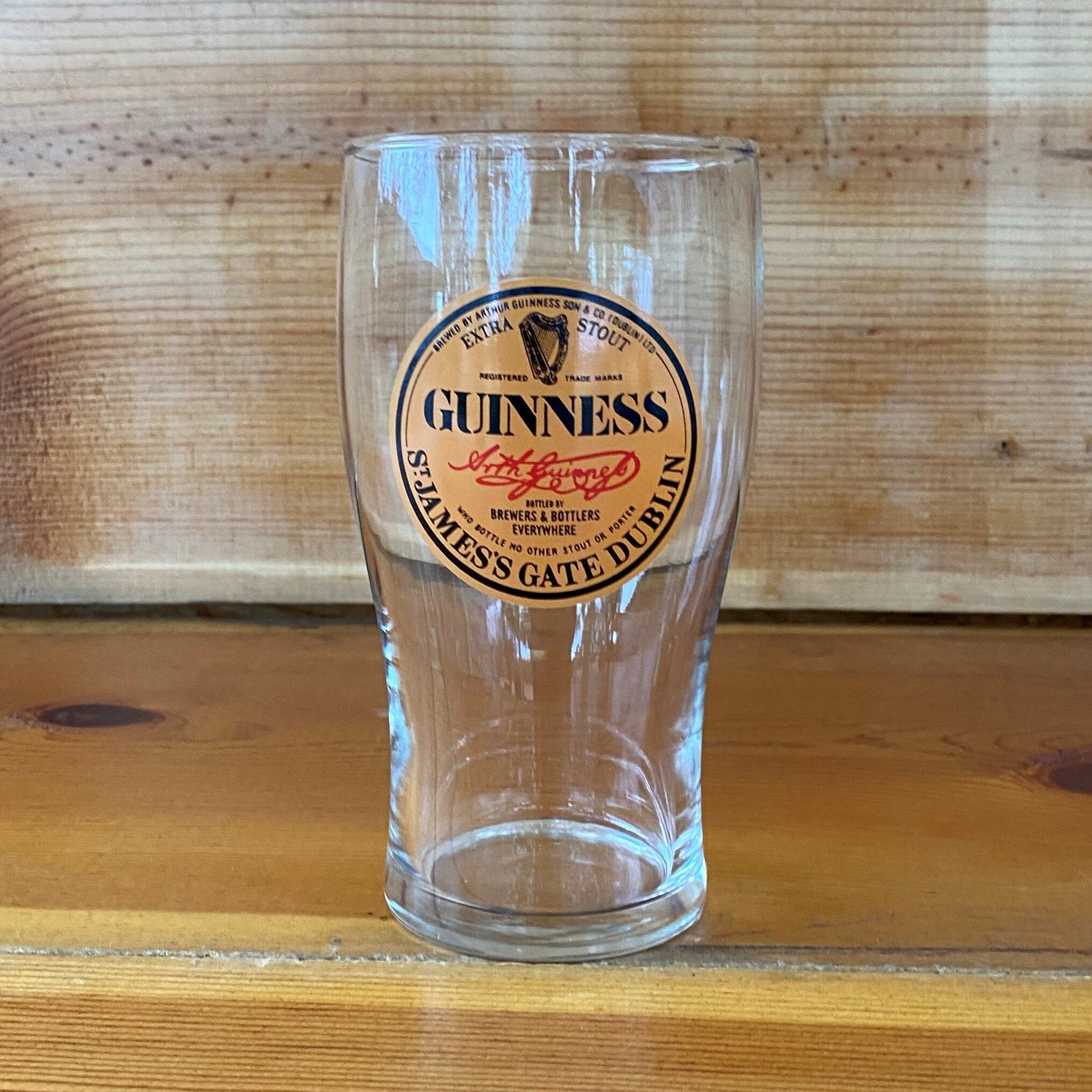 4 Guinness Pint Beer 20 oz Pub Glasses w/ Harp Brewed in Dublin Set Vintage  NOS