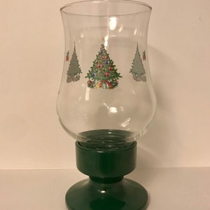 ヴィンテージ クリスマス ハリケーン ギフト コレクション エイボン クリスマス トラディションズ グラスウェア コレクション ハリケーン スペシャル デザイン ベースに水を入れて