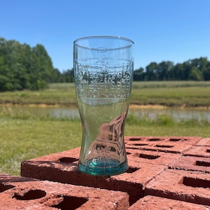McDonald&#39;s Advertising Green Glass Cup &quot; .15 McDonald’s Famous Hamburgers Buy em by the Bag “ 1948 Vintage 16oz Green Glass Highball Tumbler