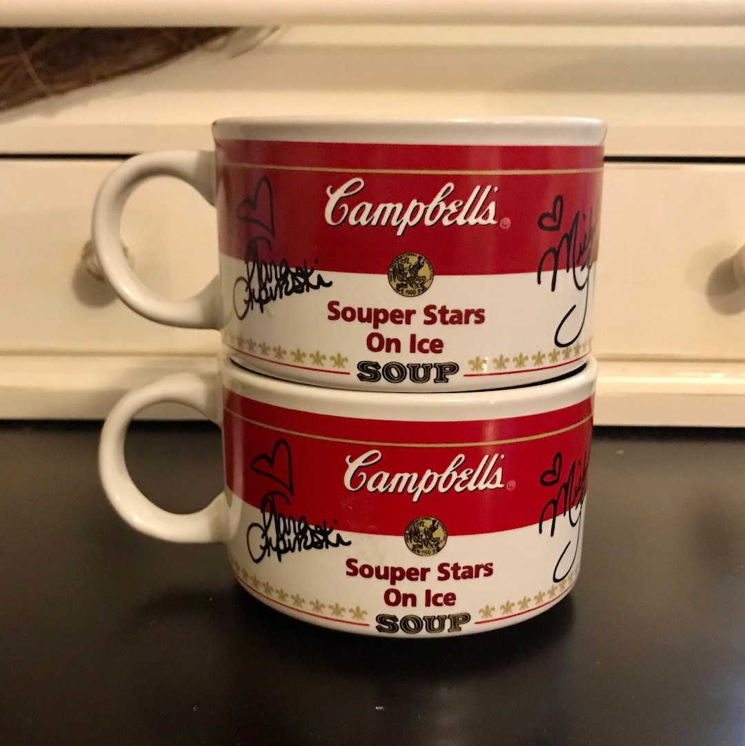 Rare Soup Bowls Mugs 1998 Signed Souper Stars on Ice Campbell Soup Mugs