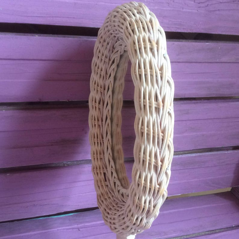 Vintage Wicker Handheld Mirror White Wicker W/ Purple Hand Etsy