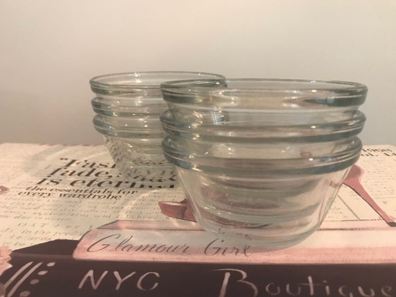 Small Clear Glass Cup Set of 6 Small Bowls By. Anchor Custard Cup