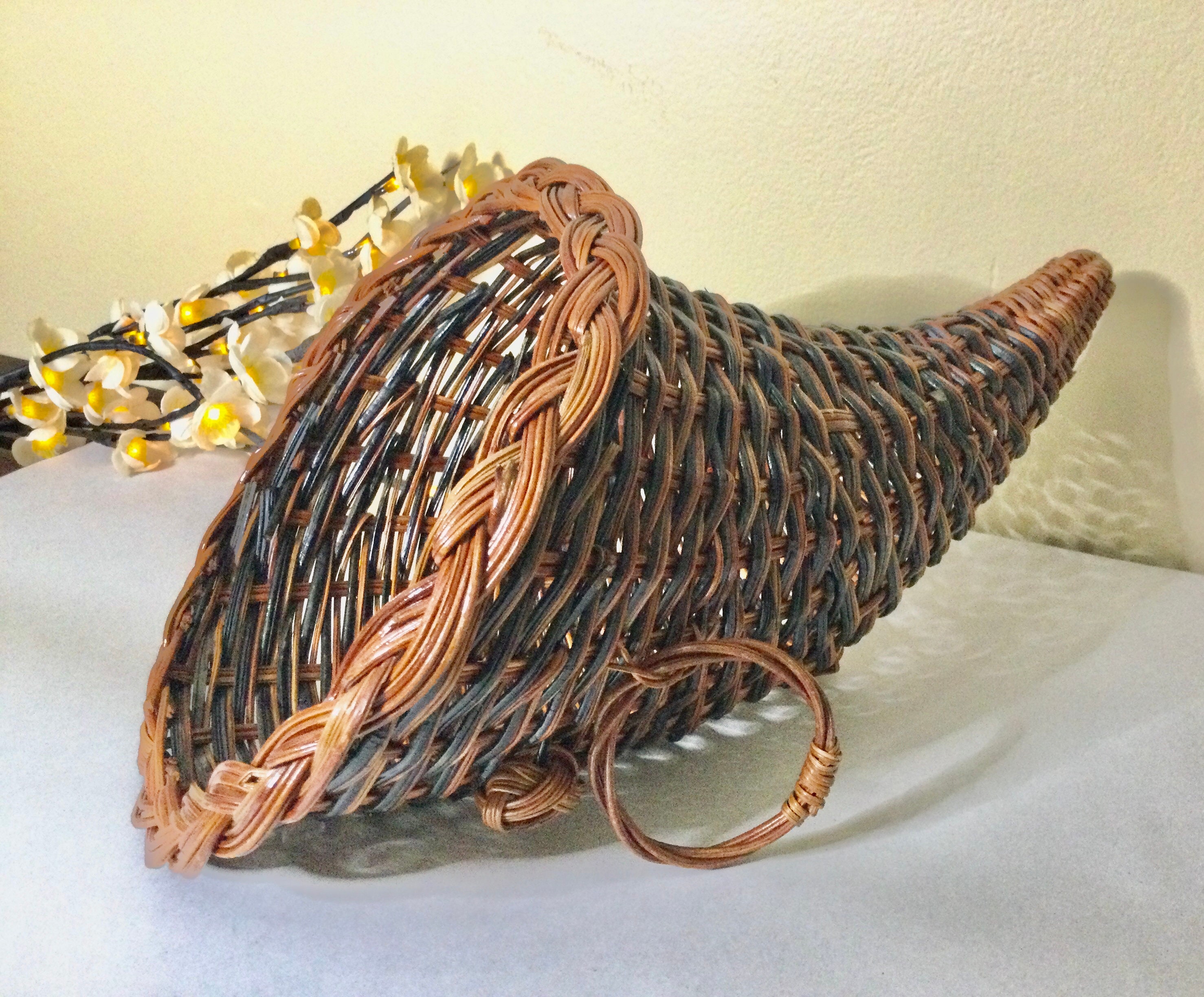 Horn of Plenty Basket / Cornucopia Basket / Basket / Etsy