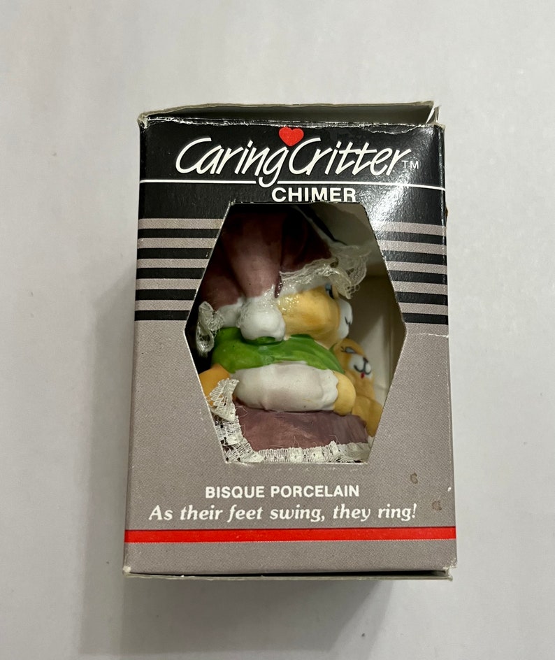 Vintage Caring Critter Chimes Christmas Ornament Bell Ornament Chimes