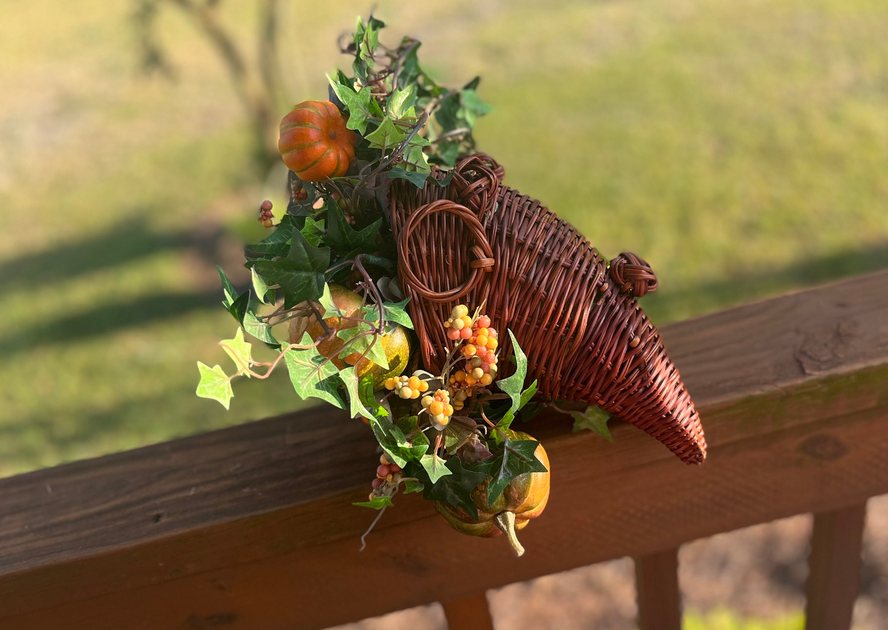 Décorations De Noël Corne D'abondance Panier Imitation Rotin