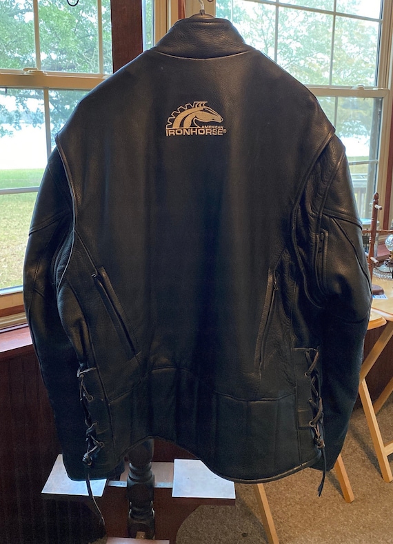Rare Vintage XXL Ironhorse Leather Motorcycle Jacket … Gem
