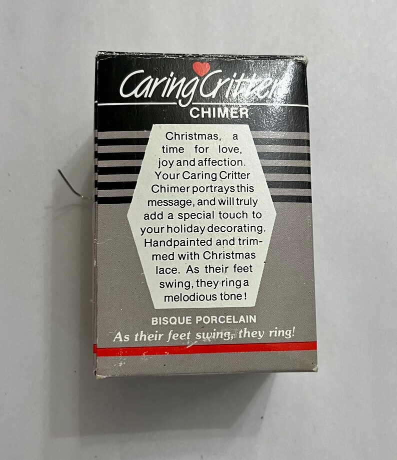 Vintage Caring Critter Chimes Christmas Ornament Bell Ornament Chimes