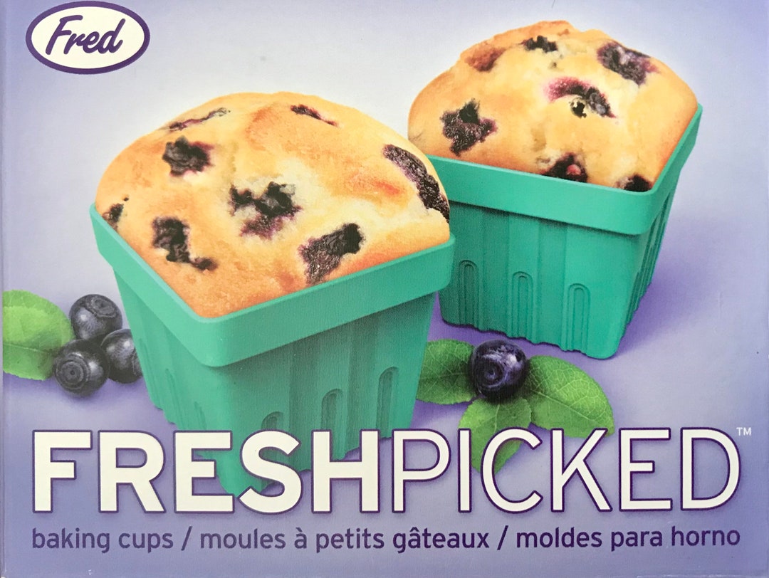 4 Silicone Cupcake Molds Square Muffin Molds Silicone Cupcake Etsy