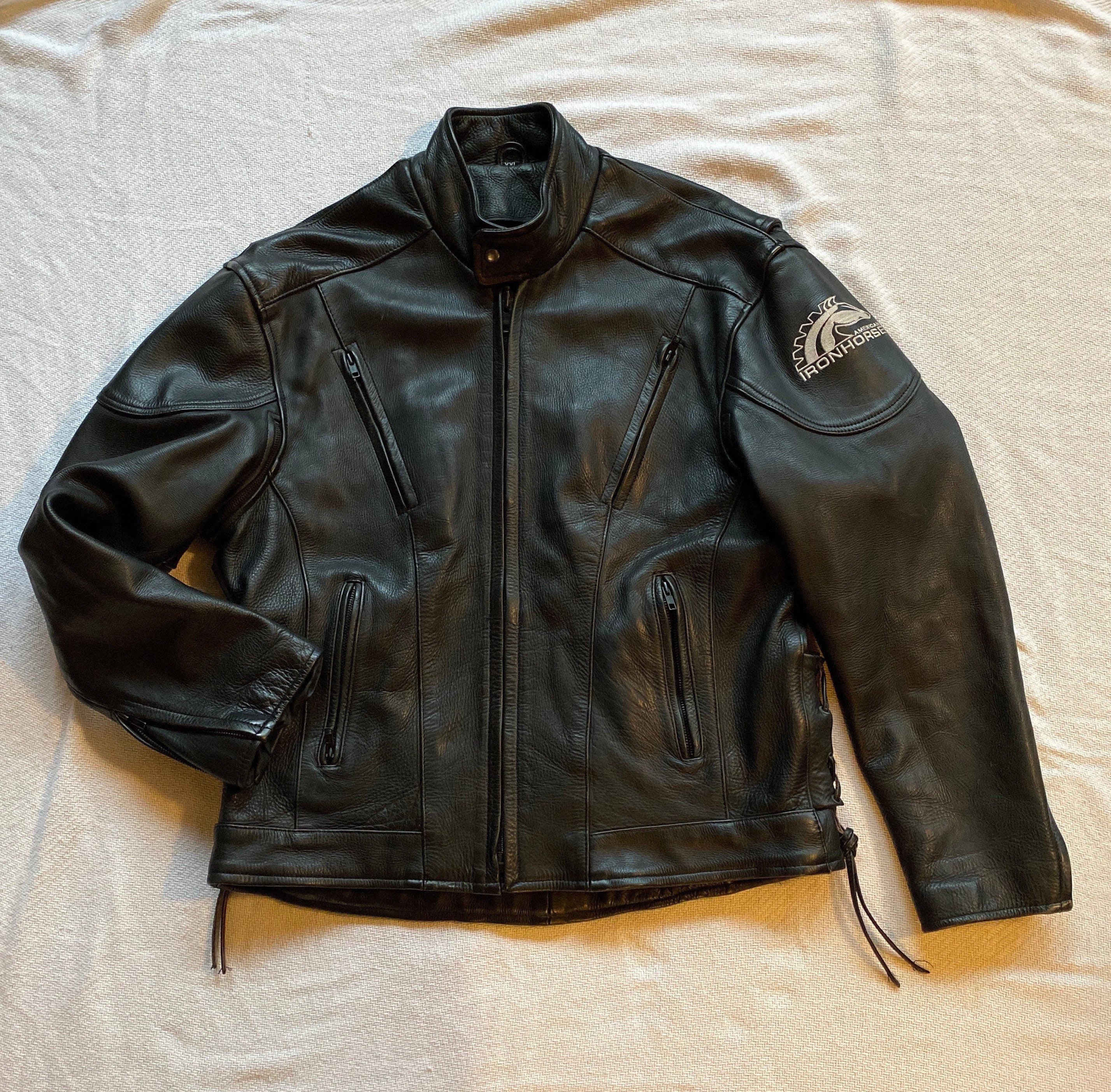 Rare Vintage XXL Ironhorse Leather Motorcycle Jacket - Iron Horse