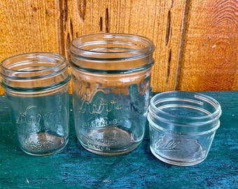 2 Vintage Glass Kerr Mason Jars Canning Jars Holds Two Cups / Self Sealing  - Etsy Israel