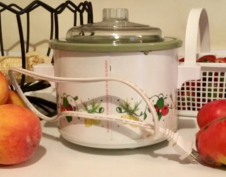 Sunbeam Crock Pot w/ Lid Vegetable Kitchen Decor/ Small Crock Etsy