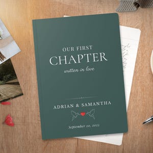Personalized First Anniversary Journal in Green Cover: Traditional Paper Anniversary Theme Newlywed Gift