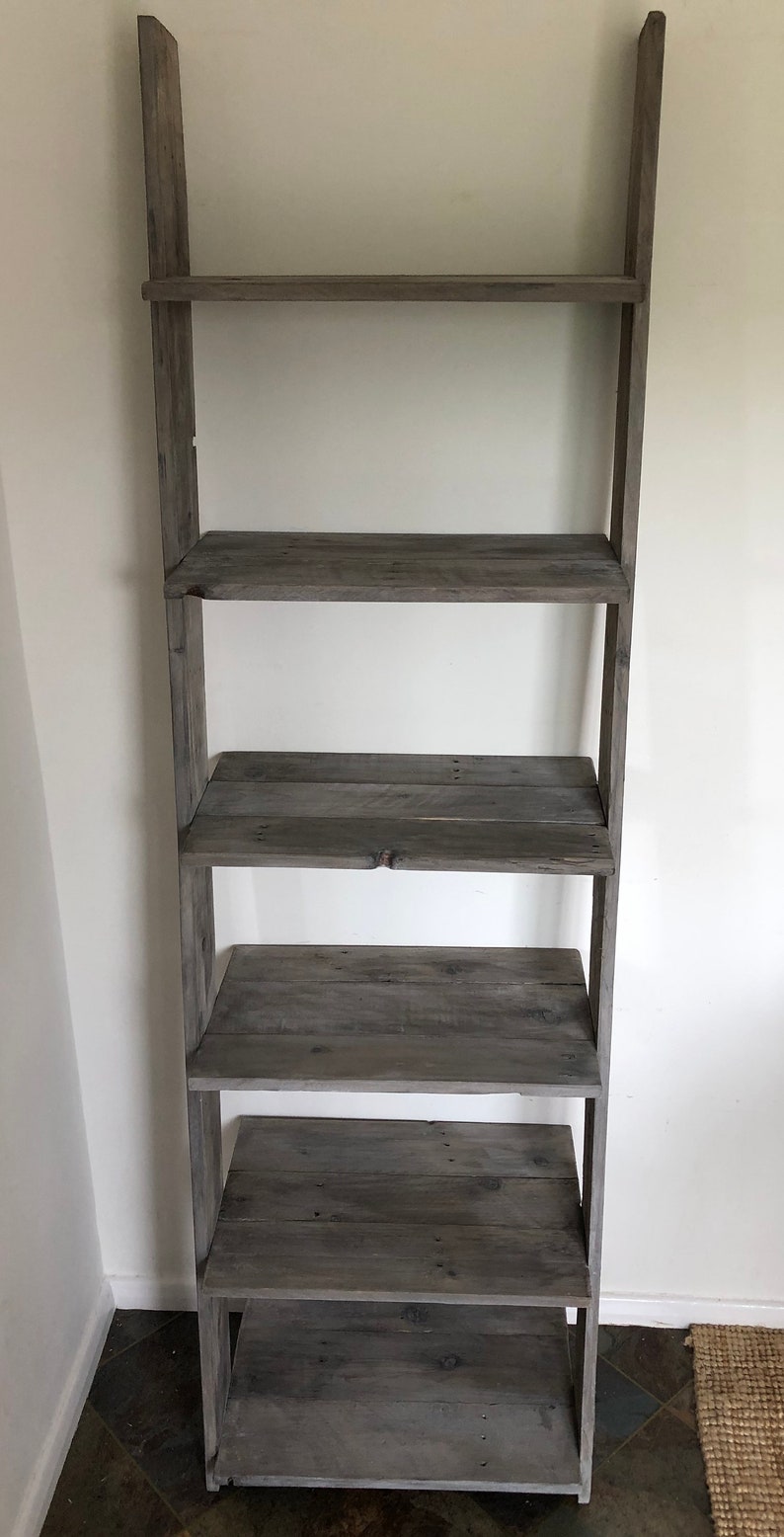 Ladder Shelf Gray Barnwood Etsy
