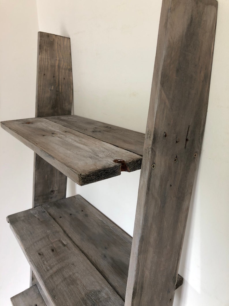 Ladder Shelf Gray Barnwood Etsy