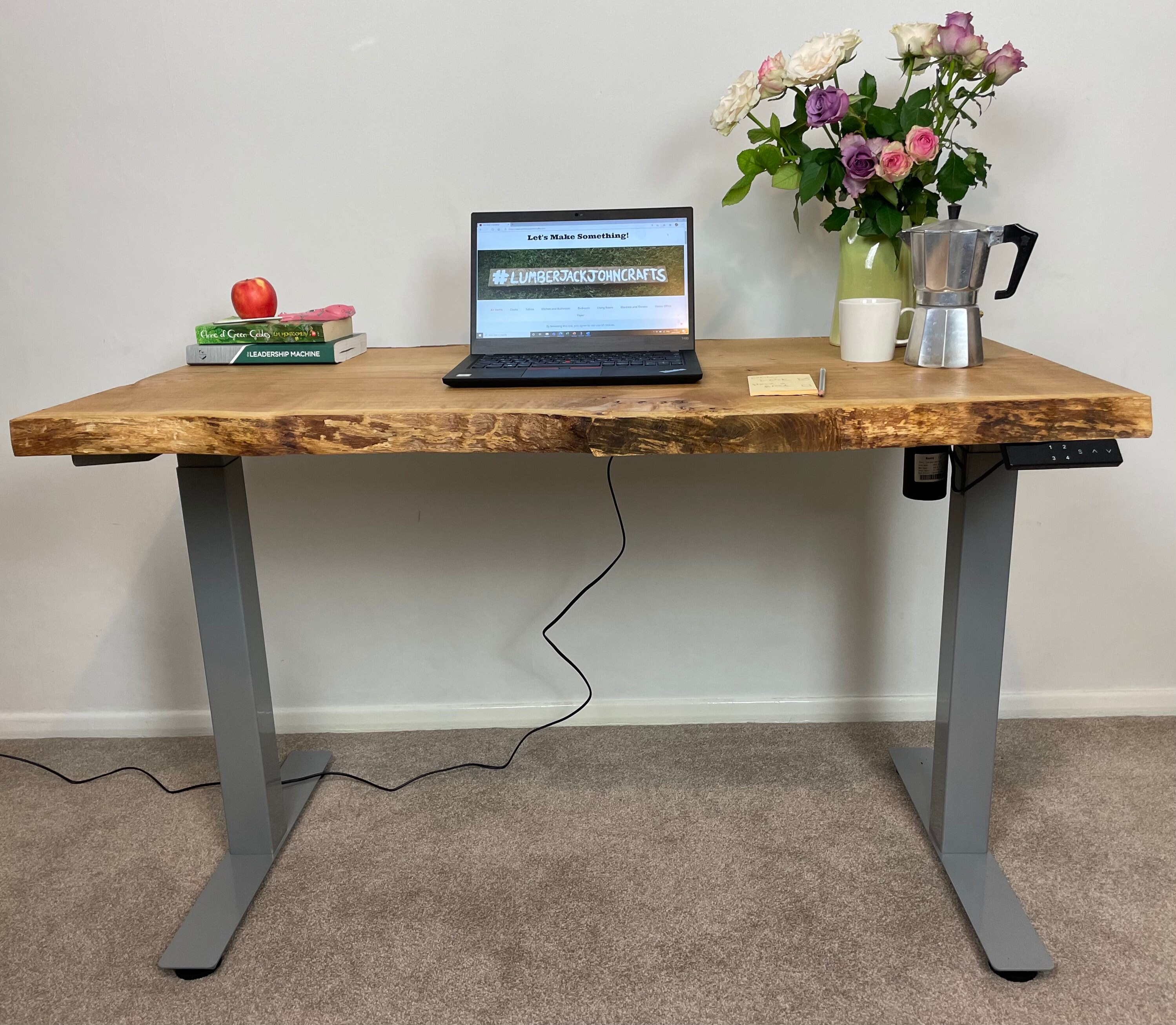 Live Edge Oak Standing Desk UK /electric Desk / Adjustable Etsy Singapore
