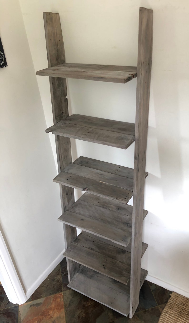 Ladder Shelf Gray Barnwood Etsy