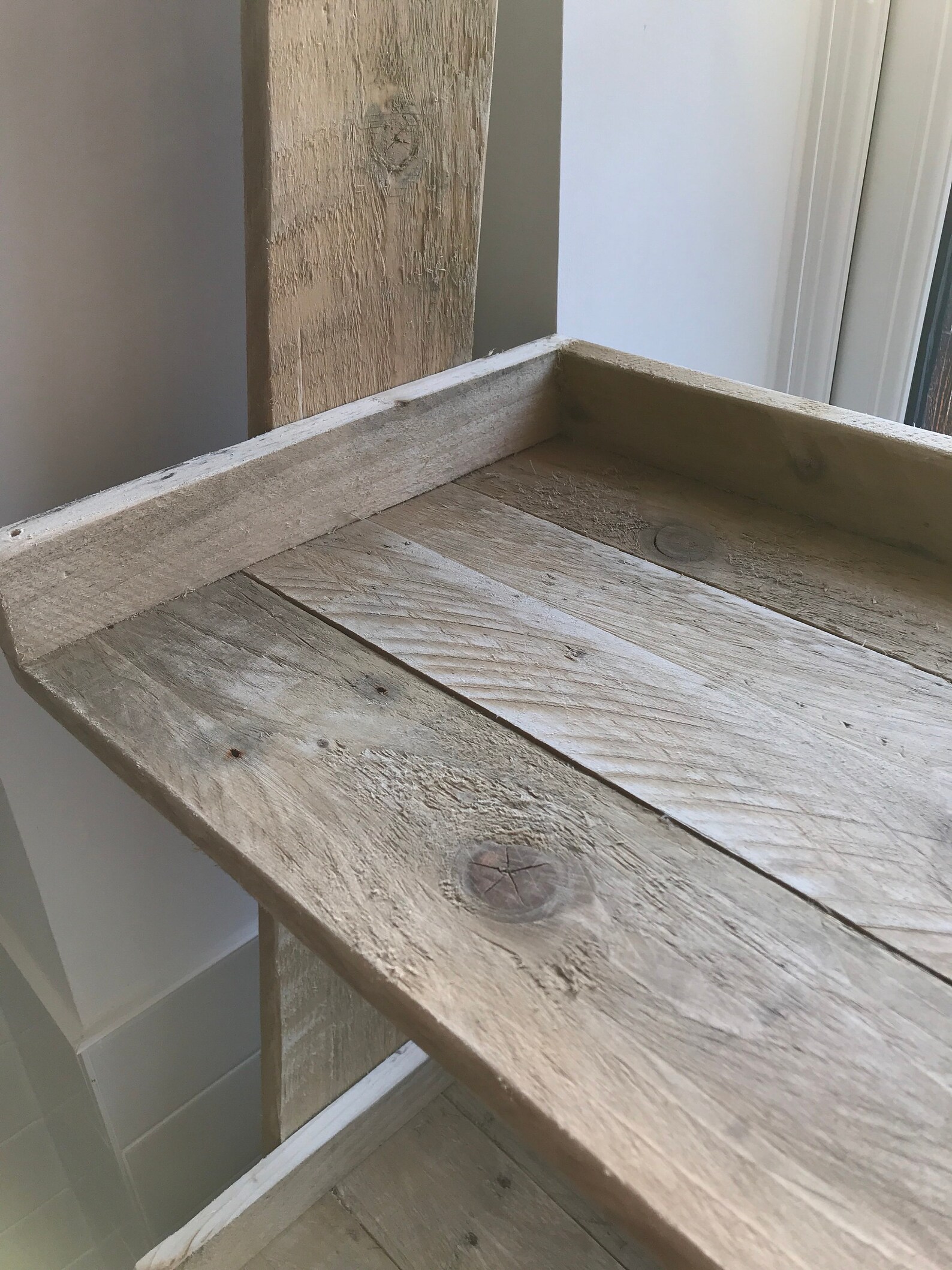 Over the Toilet Ladder Shelf Made From Reclaimed Pallet Wood Etsy