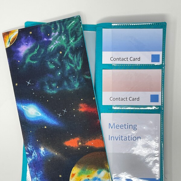 Galaxy tract holder/ tract organizer with pockets for meeting invitations and contact cards – JW ministry organizer